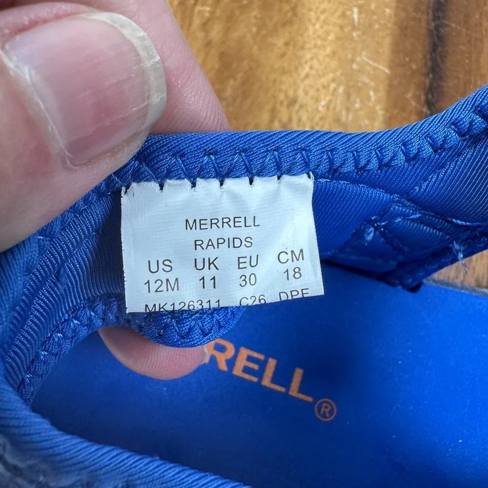 New NWOB Little Kids Merrell Hydro Rapids Hiker Blue Sandals Shoes Size 12 C